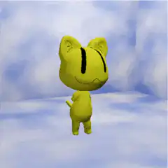 Yellow cat dancing in snow