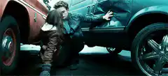 Edward Cullen's hand melting on car door