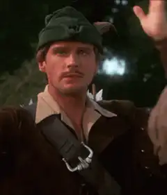 Robin Hood adjusts his hat