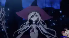 Witch floating in purple energy