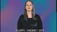 Woman signing happy merry joy