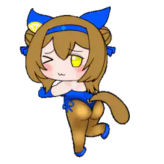 Chibi cat girl winking