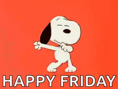 Snoopy dancing happy friday