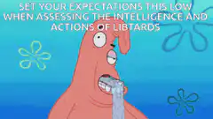 Patrick Star drooling with text