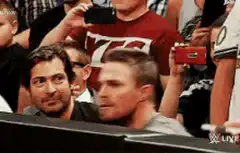 Stephen Amell jumps into WWE ring