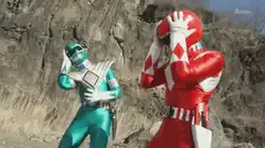 Red and Green Power Rangers facepalm