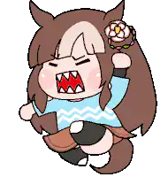 Chibi horse girl angry jump
