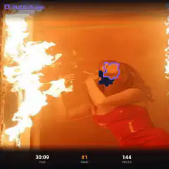 Woman blowing fire puzzle