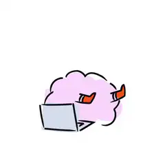 angry brain using laptop