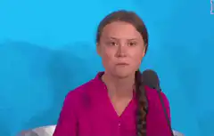 Greta Thunberg serious face