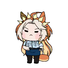 Chibi officer holding a gun