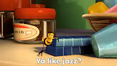 Bee leaning on chocolate bar
