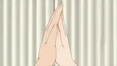 Anime hands clapping with sparkles