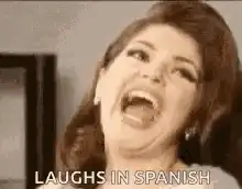 Woman laughing hysterically