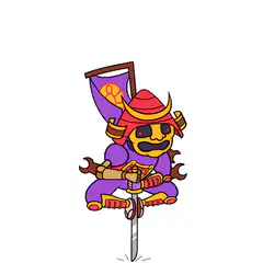 Samurai on a sword