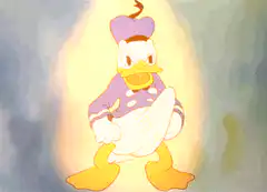 Donald Duck glowing in light