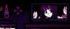 pixel art girl on tv screen