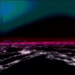 Pink starburst over dark water