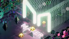 Maker logo with crypto cubes