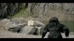 Bigfoot throws rocks