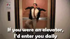 Man dancing in elevator