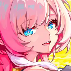 Pink-haired anime girl with blue eyes