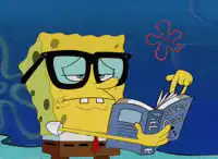 SpongeBob reading a book