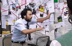 Charlie Day explaining the conspiracy wall