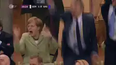 Angela Merkel and Joachim Gauck celebrate