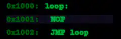 Assembly code infinite loop