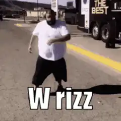Man dancing with W rizz text