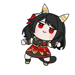 chibi girl with cat ears and tail