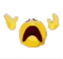 Yellow emoji exploding into brown dust