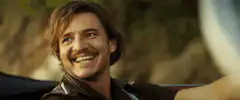 Pedro Pascal laughing in a car