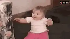 Baby excited by Bitcoin