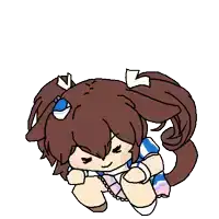 Chibi Touhou girl doing a high kick