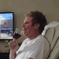 Will Ferrell spilling wine