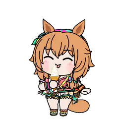 Chibi horse girl eating ice cream