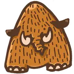 Angry brown monster with horns