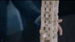 Jenga tower collapses after block removal