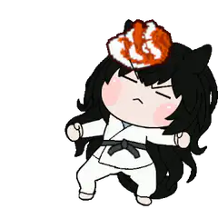 chibi demon slayer character karate pose