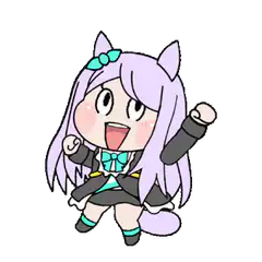 Chibi horse girl cheering