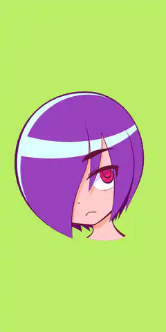 purple hair anime girl face