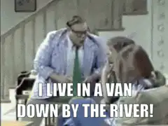I live in a van down by the river