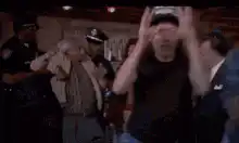 Dude and Leonard waving at police
