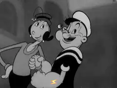 Popeye and Olive Oyl holding hands