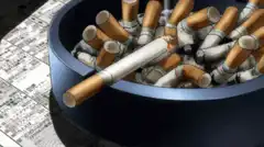 Cigarette in ashtray