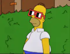 Homer Simpson falls into the ground