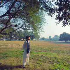 man standing under tree in park