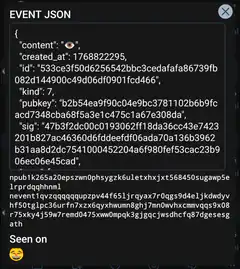 Event JSON with emoji